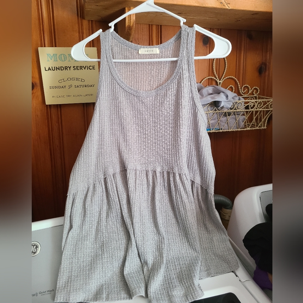 Size Medium Enduro grayish baby doll tank.